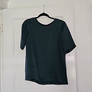 Club Monaco hunter green silk blouse